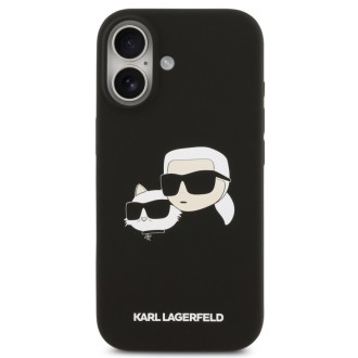 Karl Lagerfeld zadní kryt pro iPhone 17, Liquid Silicone Double Heads MagSafe - černá