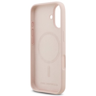 Karl Lagerfeld zadní kryt pro iPhone 17, Liquid Silicone Double Heads MagSafe - růžová