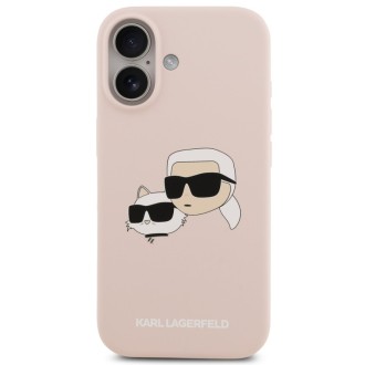 Karl Lagerfeld zadní kryt pro iPhone 17, Liquid Silicone Double Heads MagSafe - růžová