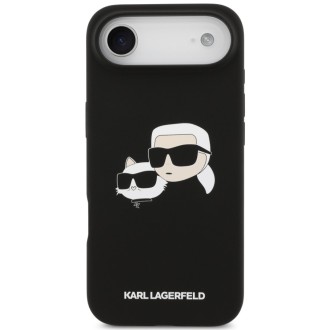 Karl Lagerfeld zadní kryt pro iPhone Air, Liquid Silicone Double Heads MagSafe - černá