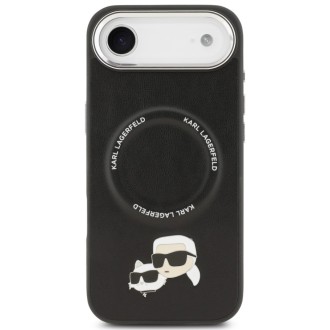 Karl Lagerfeld zadní kryt pro iPhone Air, PU K&Ch Heads Pins MagSafe - černá