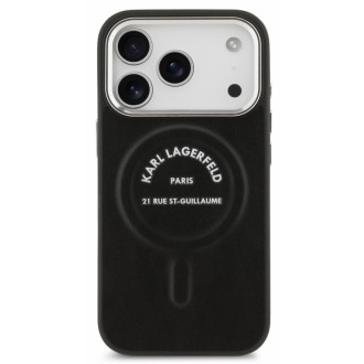 Karl Lagerfeld zadní kryt pro iPhone 17 Pro, PU RSG Logo MagSafe - černá