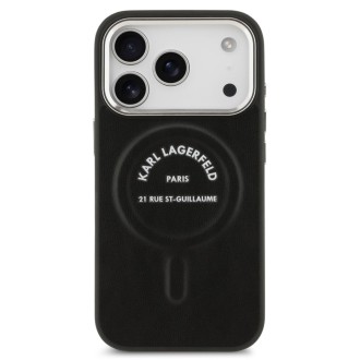 Karl Lagerfeld zadní kryt pro iPhone 17 Pro Max, PU RSG Logo MagSafe - černá