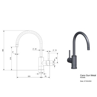 Reginox  Cano gun metal Gun metal