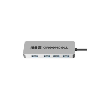GreenCell Green Cell USB-A HUB 4 x USB 3.0, 5Gb/s - hliníkové tělo