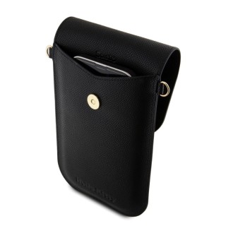 Hello Kitty PU Leather Metal Logo Taška na Telefon - černá