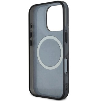 Guess IML 4G Peony MagSafe Zadní Kryt pro iPhone 16 Pro Black