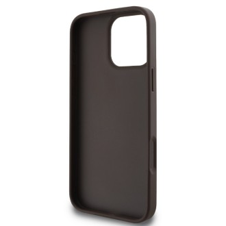 Guess PU 4G Metal Logo Zadní Kryt pro iPhone 16 Pro Brown