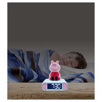 Budík s nočním 3D světlem - Prasátko Peppa