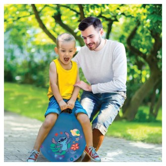 Nafukovací skákací míč se světelnými efekty 45 cm tmavě modrý - Disney Stitch