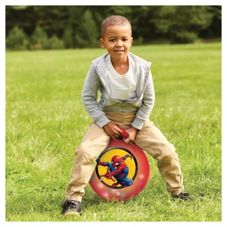 Nafukovací skákací míč se světelnými efekty 45 cm červený - Spider-Man