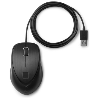 HP USB Drátová myš se čtečkou otisku prstů - černá