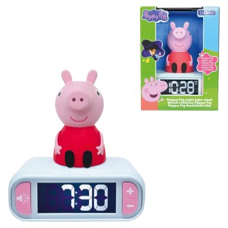 Budík s nočním 3D světlem - Prasátko Peppa
