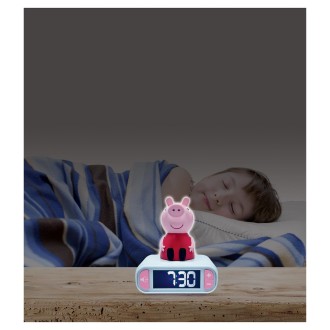 Budík s nočním 3D světlem - Prasátko Peppa