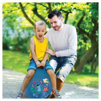 Nafukovací skákací míč se světelnými efekty 45 cm tmavě modrý - Disney Stitch