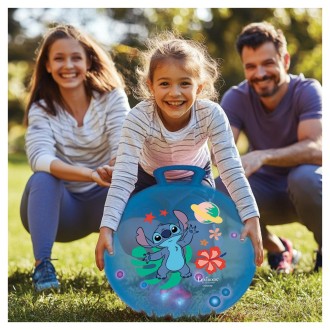 Nafukovací skákací míč se světelnými efekty 45 cm tmavě modrý - Disney Stitch