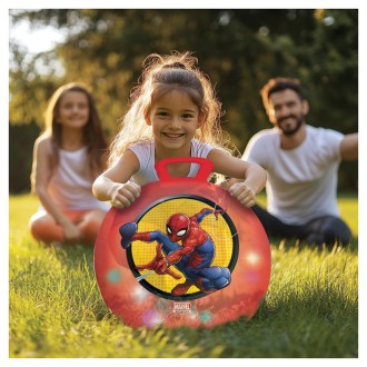 Nafukovací skákací míč se světelnými efekty 45 cm červený - Spider-Man