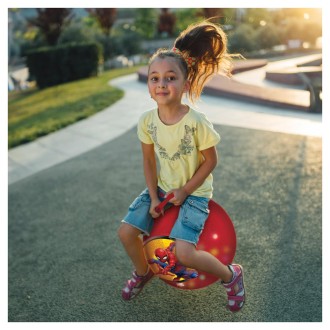 Nafukovací skákací míč se světelnými efekty 45 cm červený - Spider-Man