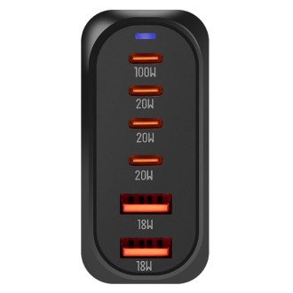 Stolní nabíječka OBAL:ME Terminal GaN 4C2A, 100W - černá