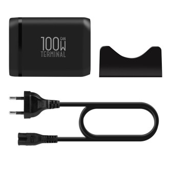 Stolní nabíječka OBAL:ME Terminal GaN 4C2A, 100W - černá