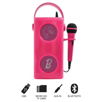Bezdrátový svítící reproduktor s mikrofonem Barbie