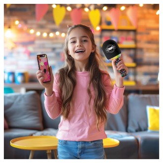 Svítící bezdrátový karaoke mikrofon