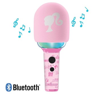 Svítící bezdrátový karaoke mikrofon Barbie