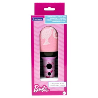Svítící bezdrátový karaoke mikrofon Barbie
