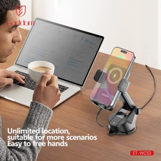 Univerzální držák na telefon Earldom ET-WC63 s bezdrátovým nabíjením