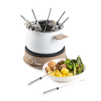 Fondue - bílý - dřevěný vzhled - DOMO DO736F