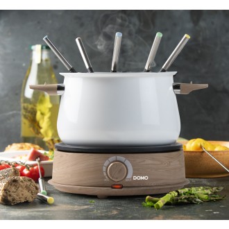 Fondue - bílý - dřevěný vzhled - DOMO DO736F