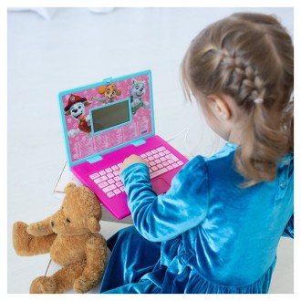 Česko-anglický růžový notebook Tlapková patrola