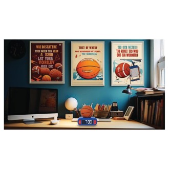 Budík s nočním 3D světlem Basketball