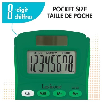 8místná kapesní kalkulačka solární zelená