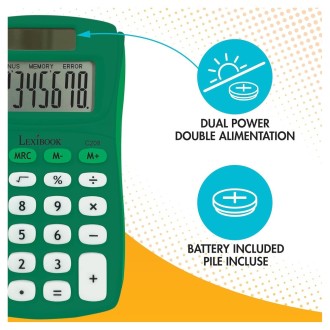 8místná kapesní kalkulačka solární zelená