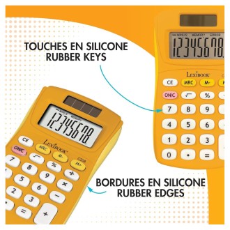 8místná kapesní kalkulačka solární žlutá