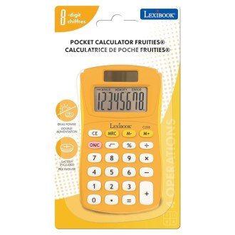 8místná kapesní kalkulačka solární žlutá