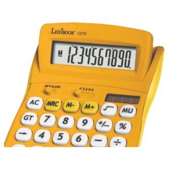 10místná kalkulačka s nastavitelným úhlem obrazovky žlutá