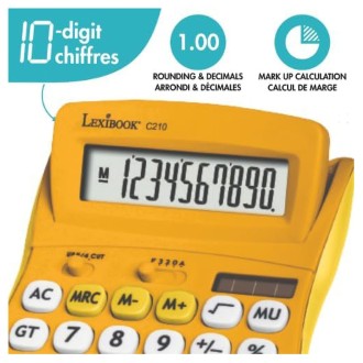 10místná kalkulačka s nastavitelným úhlem obrazovky žlutá