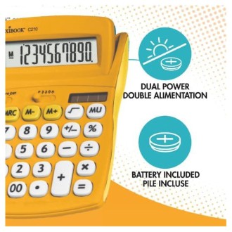 10místná kalkulačka s nastavitelným úhlem obrazovky žlutá