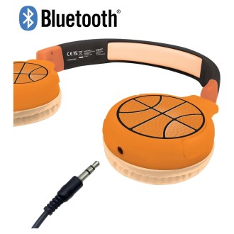 Skládací bezdrátová sluchátka v basketbalovém designu