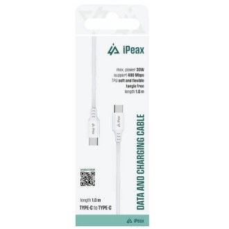 iPEAX TPU kabel USB-C / USB-C 1 m, USB 2.0, bílá