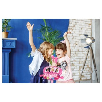 Nastavitelný stojan s reproduktorem a 2 mikrofony Barbie