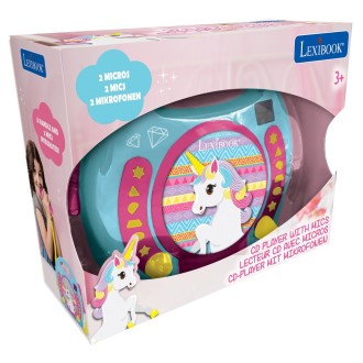 Přenosný CD přehrávač Jednorožec se 2 mikrofony