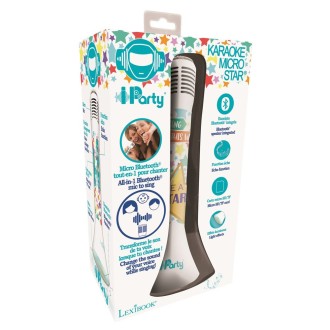 Bezdrátový karaoke mikrofon iParty s vestavěným reproduktorem a světelnými efekty