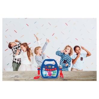 Reproduktor karaoke Spider-Man s mikrofony a osvětlením