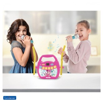 Reproduktor karaoke Disney Minnie s mikrofony a osvětlením