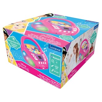 Přenosný Bluetooth CD přehrávač Disney Princess se světelnými efekty