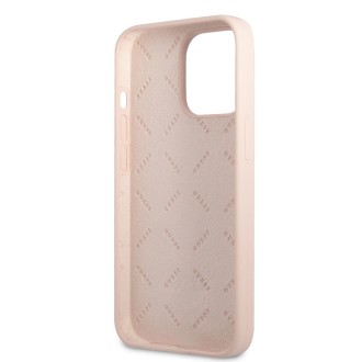 Guess 4G Silicone Metal Logo Zadní Kryt pro iPhone 13 Pro Pink