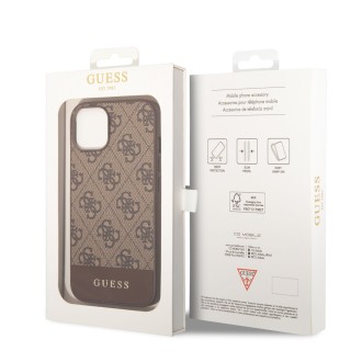 Guess 4G Stripe Zadní Kryt pro iPhone 14 Plus Brown